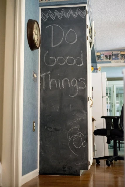 Chalkboard wall completed