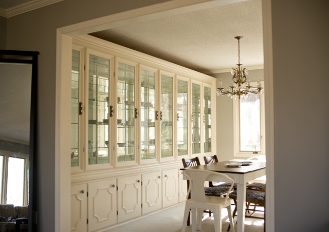 formal dining room built in china cabinet