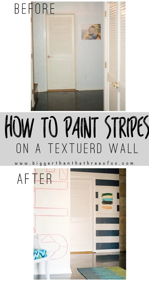 Must Pin! How to paint Stripes On a Textured Wall! You can do it!