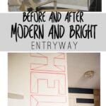Check out this modern and bright entryway that includes lots of DIYs!