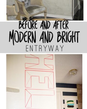 Check out this modern and bright entryway that includes lots of DIYs!