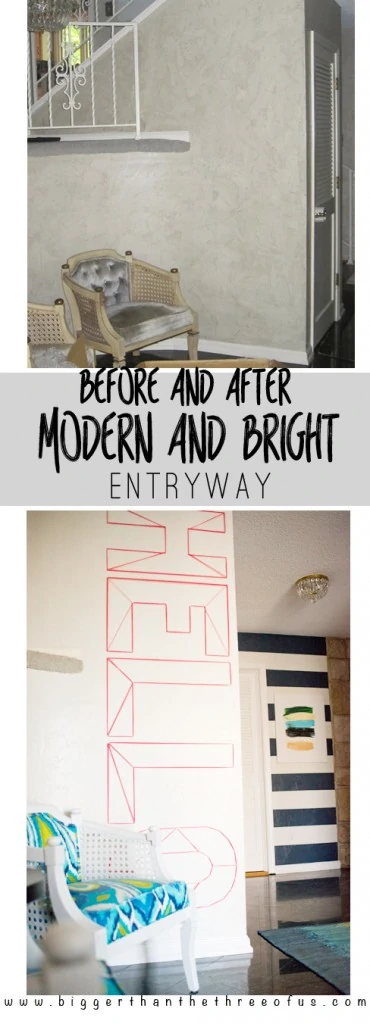 Check out this modern and bright entryway that includes lots of DIYs!