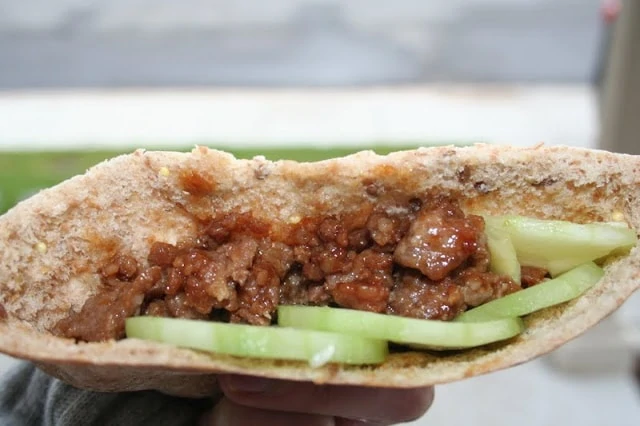 Pork and Cucumber Pitas