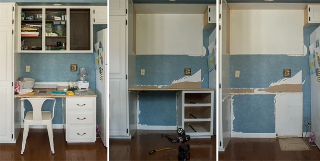 Taking kitchen cabinets out progression