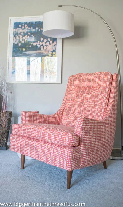 Vintage mid century chair in living room