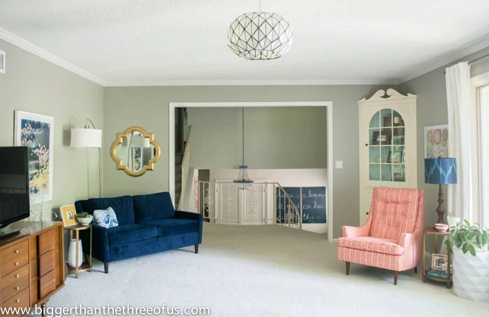 Living Room with Bright White Trim
