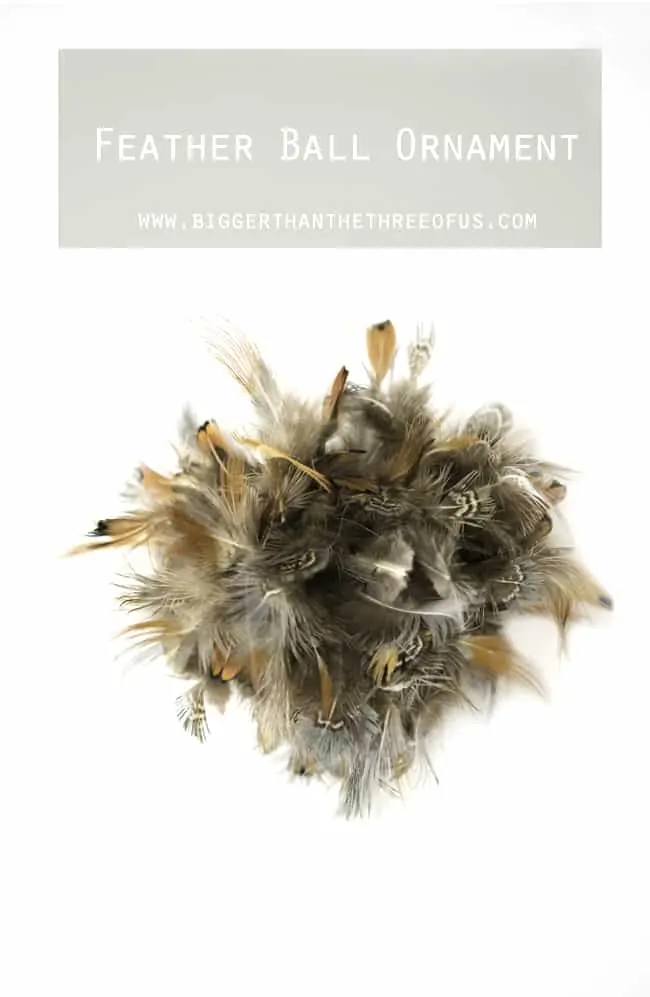 Feather Ball Ornament perfect for that rustic modern Christmas. Rustic Modern Christmas.