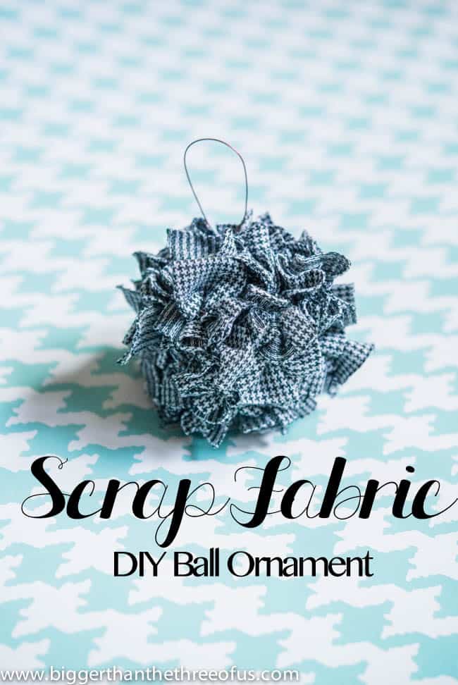 Simple and Easy Fabric Ornament. DIY Ornament. Fabric Ornament. Scrap Fabric Ornament.