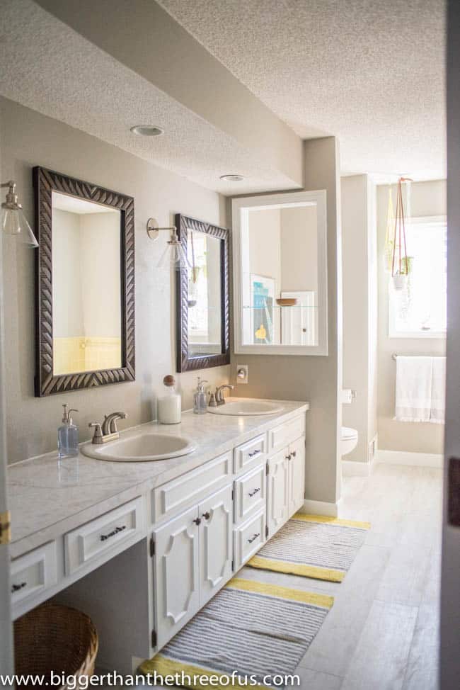 DIY Bathroom Renovation including White Washed Wood Tile