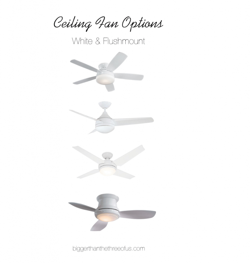 Ceiling Fan options that are modern and white