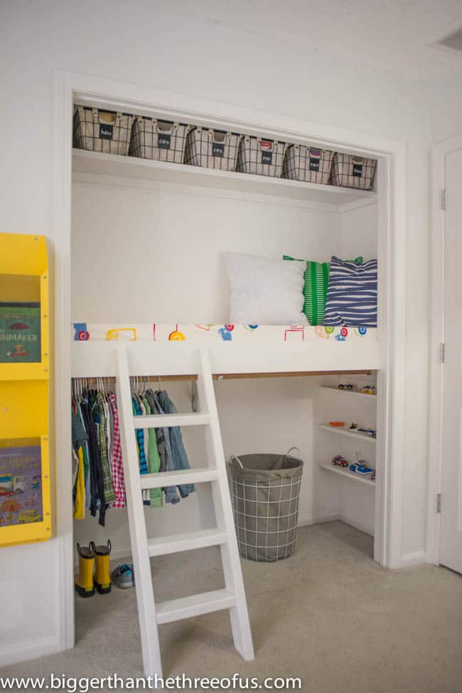 Bright Kids Closet with reading Space in Loft