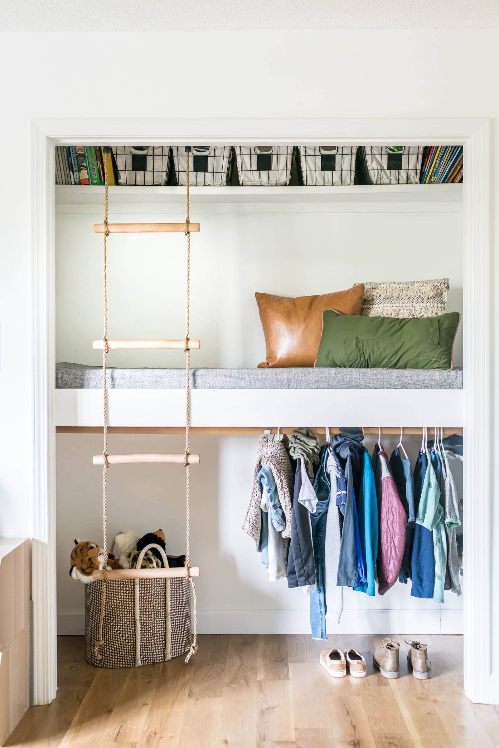 loft bed with closet underneath