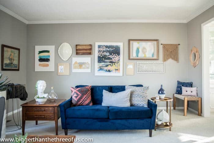 Living Room Gallery Wall with Design Help - Bigger Than the Three of Us