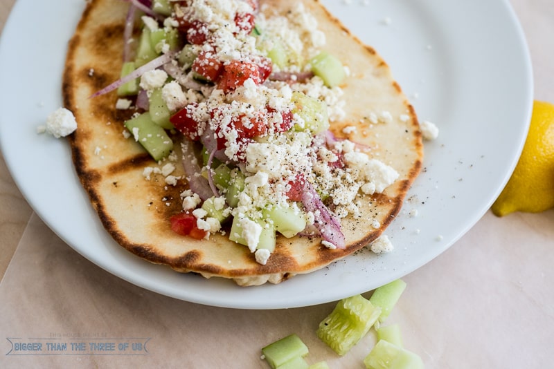 Yummy Greek Wrap Inspired Vegetarian Naan 