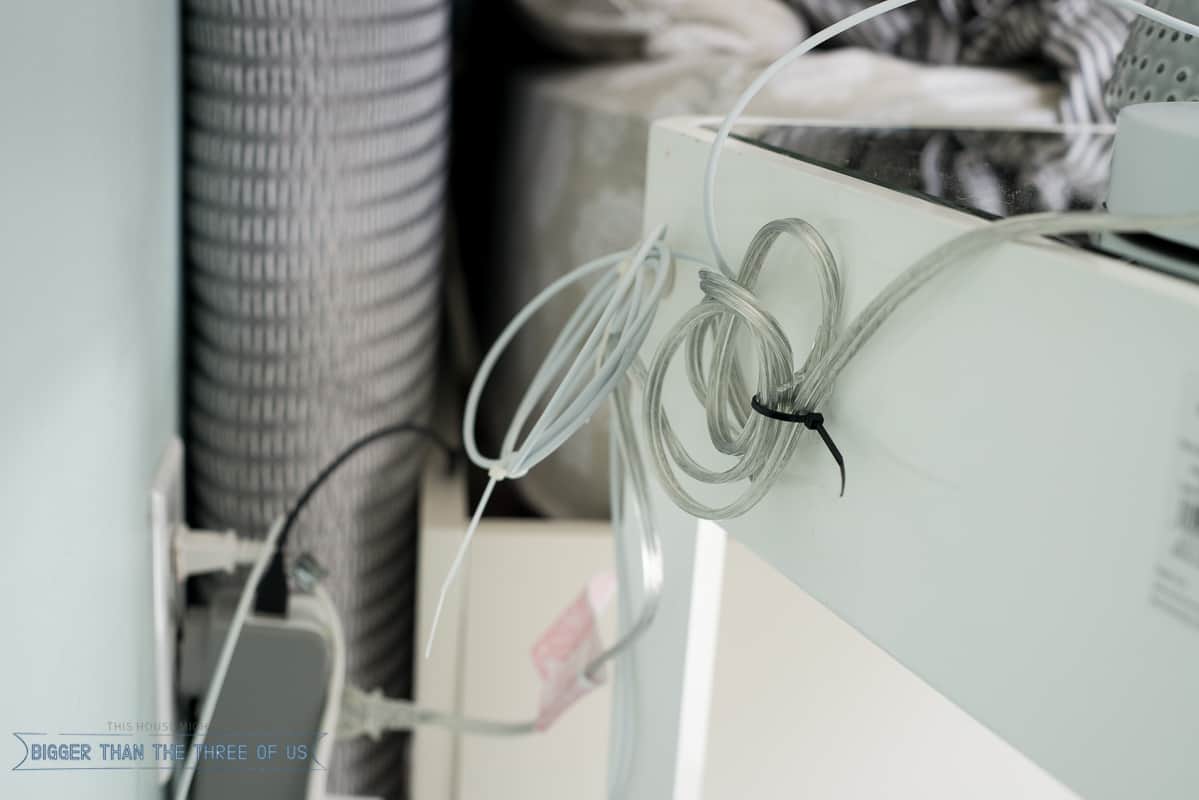 Cord Management Ideas for Nightstands, Media Cabinets, etc.!