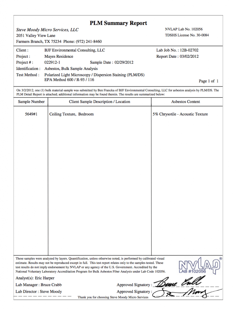 asbestos testing pricing