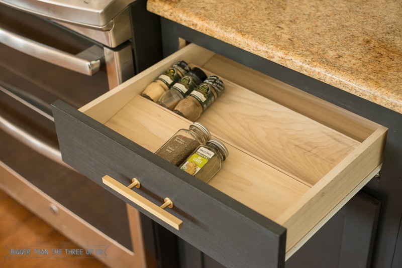 DIY spice drawer organizer