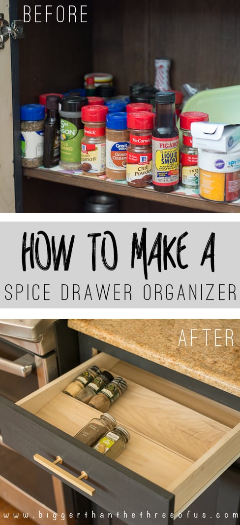 DIY spice drawer organizer