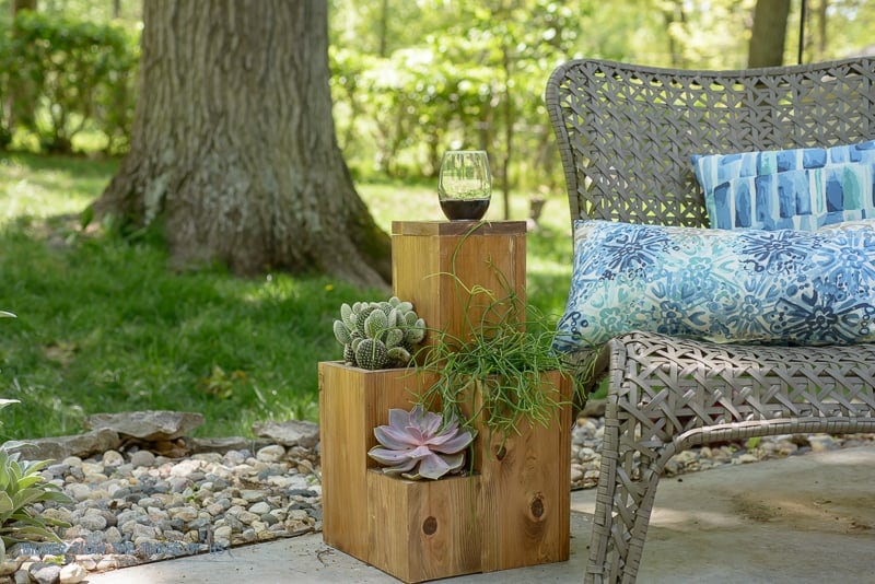 table with planter