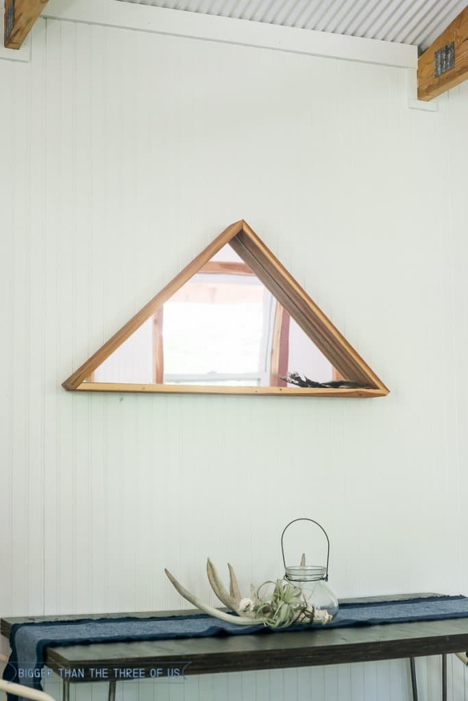 Use your woodworking skills to make this Triangle Mirror out of Scrap Wood!
