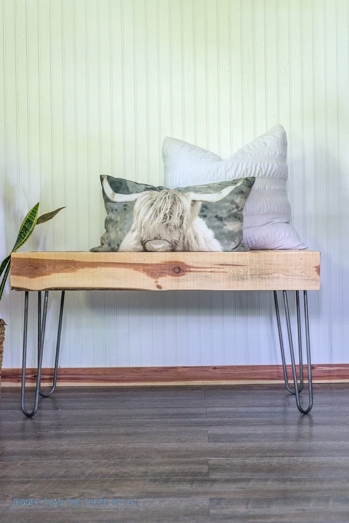 Diy Wood Hairpin Leg Bench Tutorial 9 Bigger Than The Three Of Us