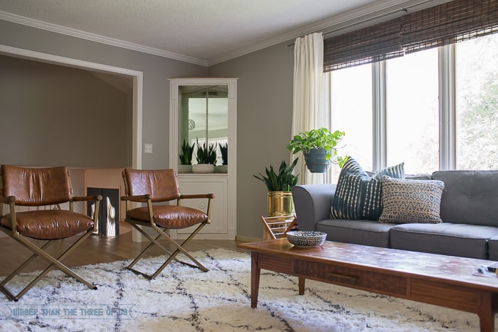 Eclectic Mid Century Living Room With Shag Rug And Vintage