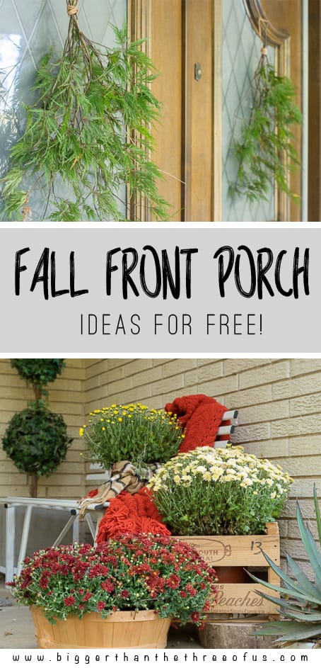 Fall Front Porch Ideas For Free! Budget-friendly seasonal decor. How to Decorate on your Porch on a Budget. #porch #falldecor