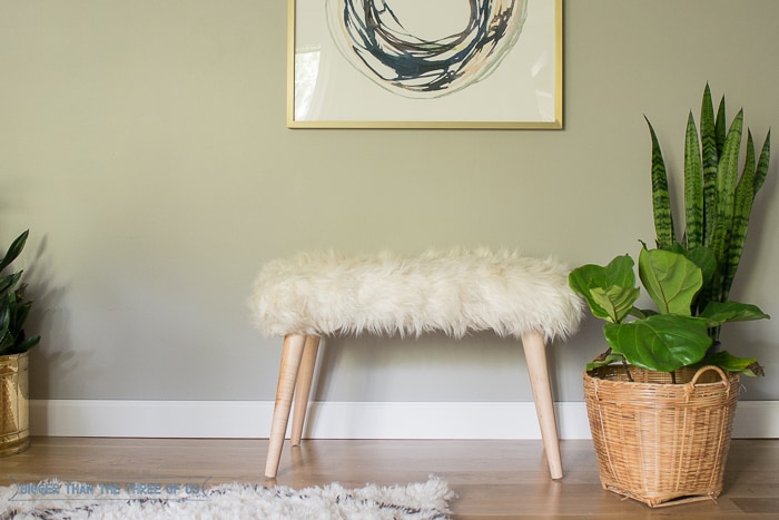 Make this Simple DIY Fur Bench for a fraction of the cost of buying one!