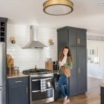 Kitchen Reveal with Dark Cabinets and Open Shelving