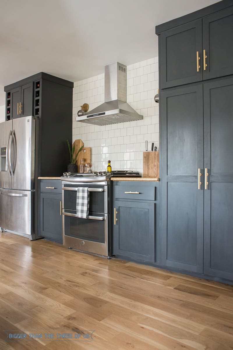 Kitchen Renovation with Dark Cabinets and Open Shelving ...