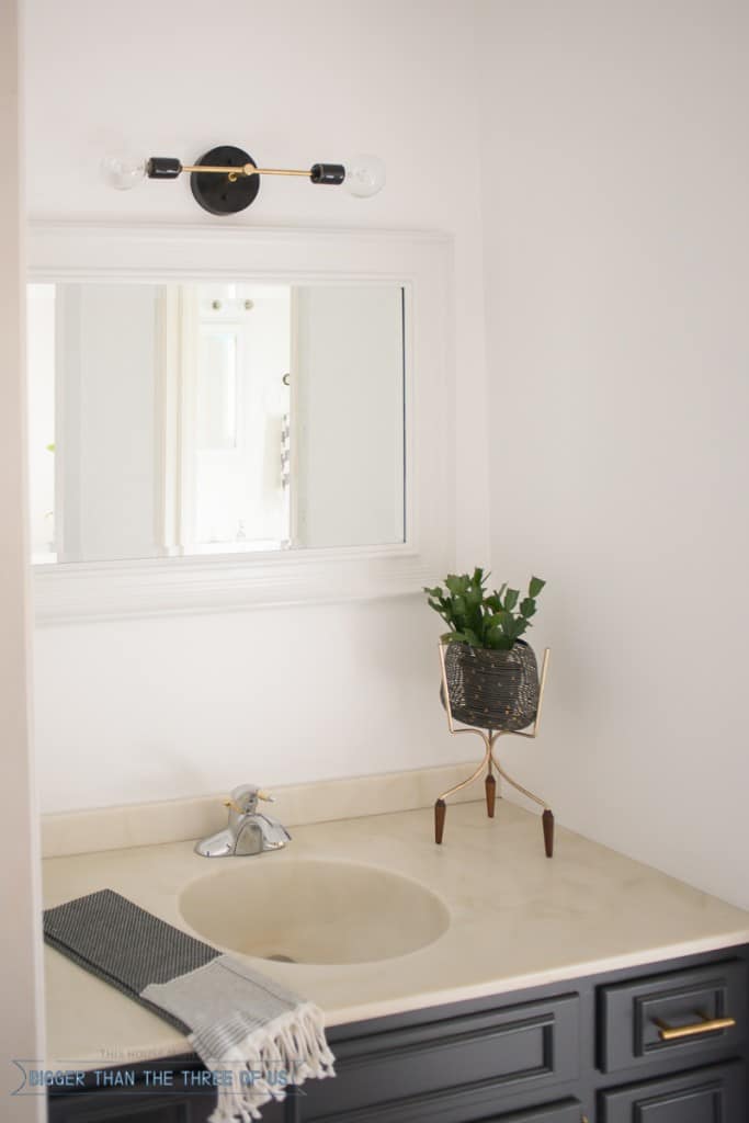 Minimal Bathroom Nook Reveal all for Under $100!