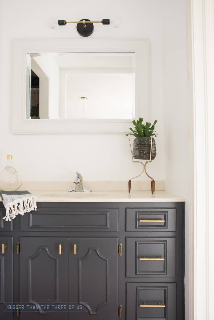 Minimal Bathroom Nook Reveal all for Under $100!