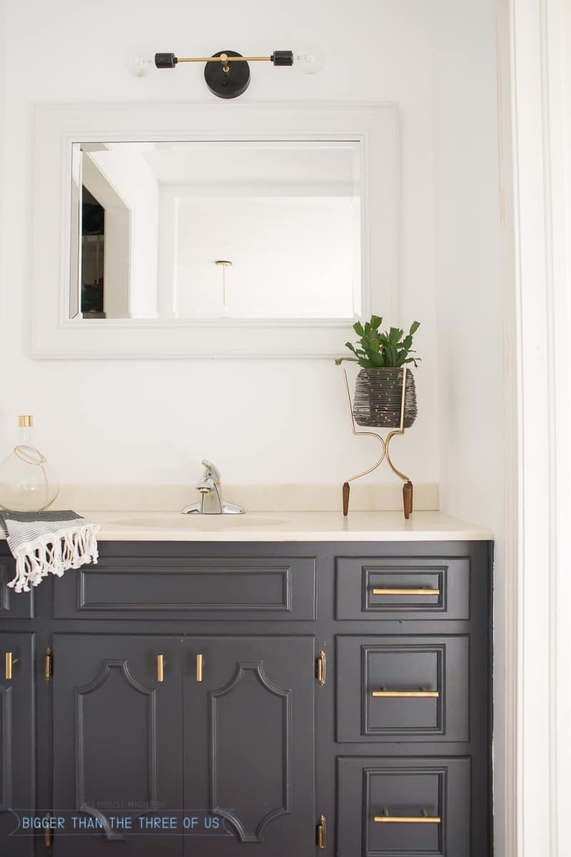 Minimal Modern Bathroom Nook Reveal for $87! - Bigger Than the Three of Us