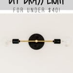 DIY MODERN BRASS LIGHT FOR UNDER $40! GET THE HOW-TO -->