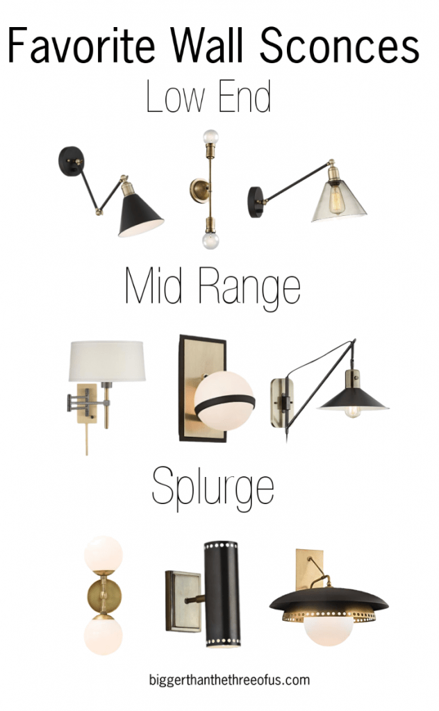 My Favorite Wall Sconces - Brushed Brass, Black and more. Get the details... 