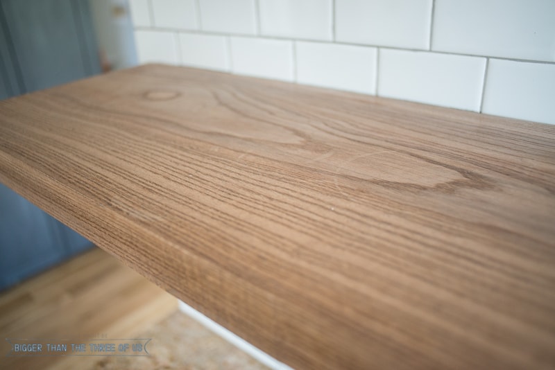 Floating Wood Shelves in the Kitchen 