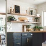 Floating Wood Shelves in the Kitchen