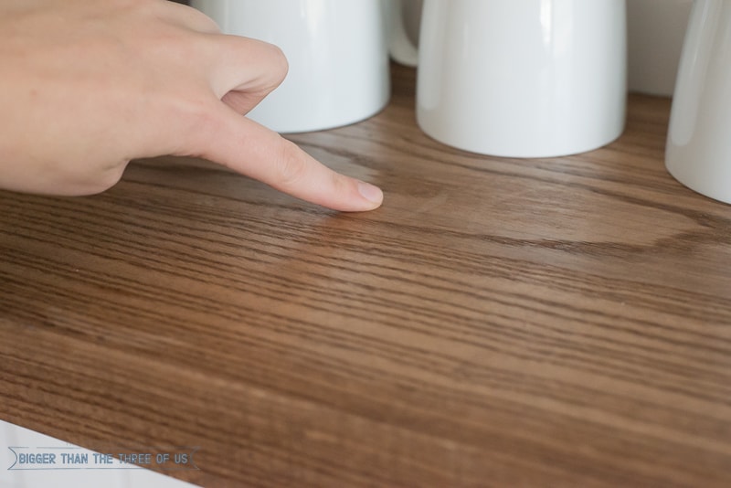 Stain on Open Kitchen Shelving