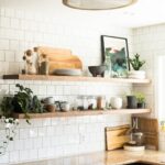 Plants on kitchen shelves