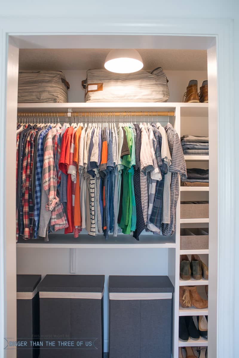 DIY Closet Makeover with lots of organization!