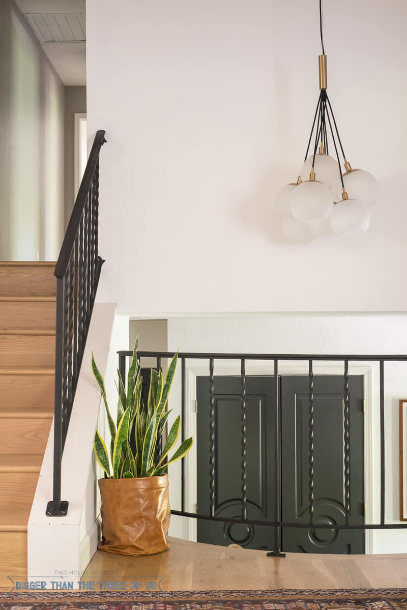 Modernized black iron railing 