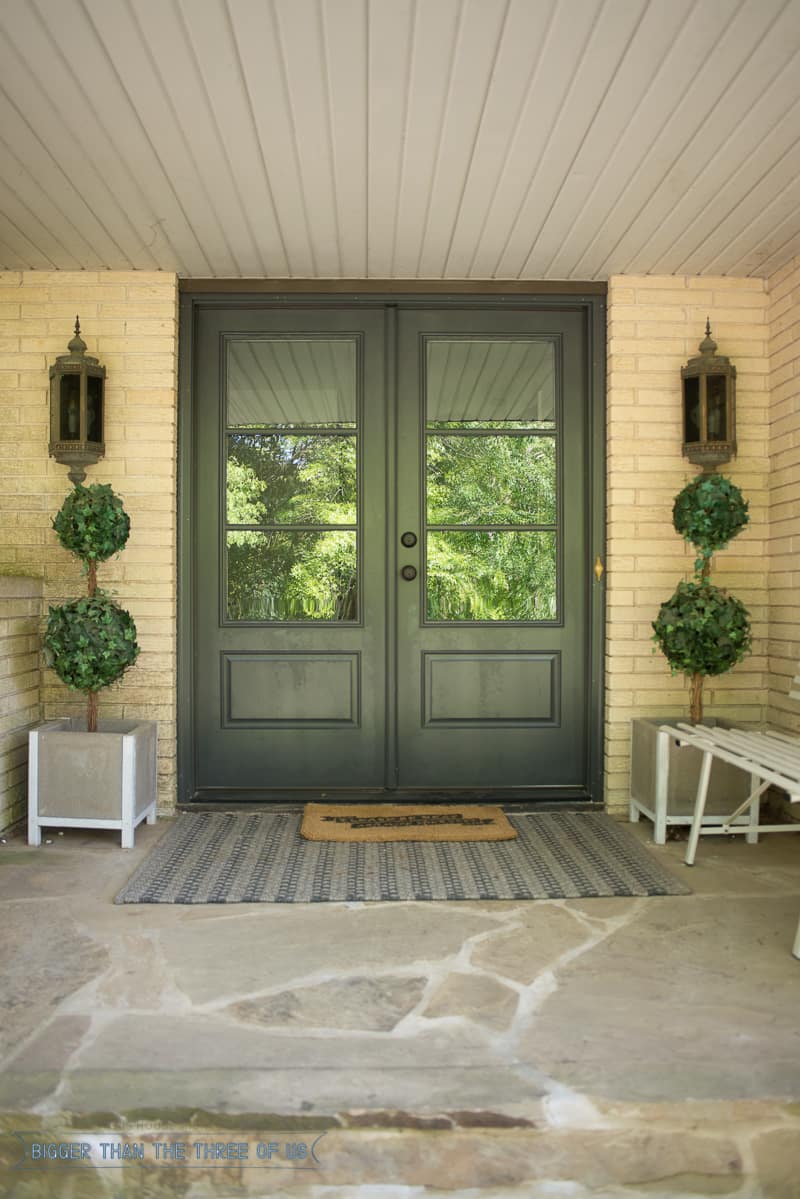 Double front doors with glass panels