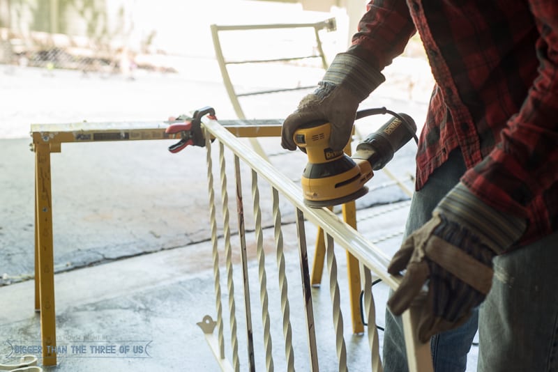 Iron stair handrail DIY project