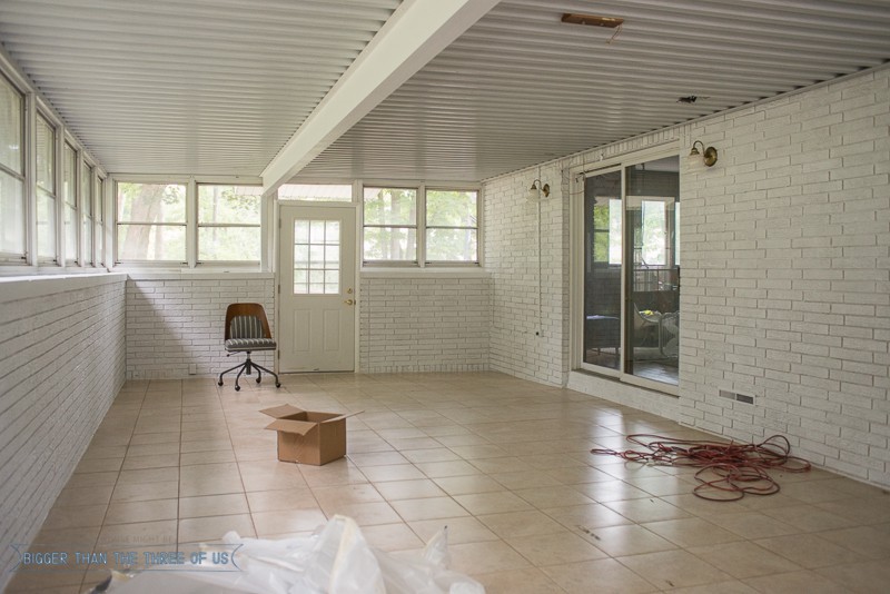 DIY Sunroom Makeover Progress