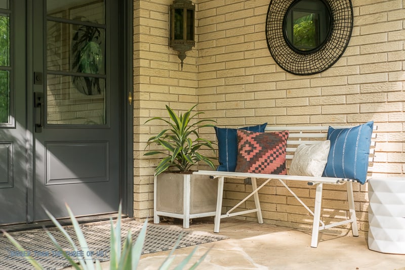 DIY Outdoor Planters: concrete planter on front porch