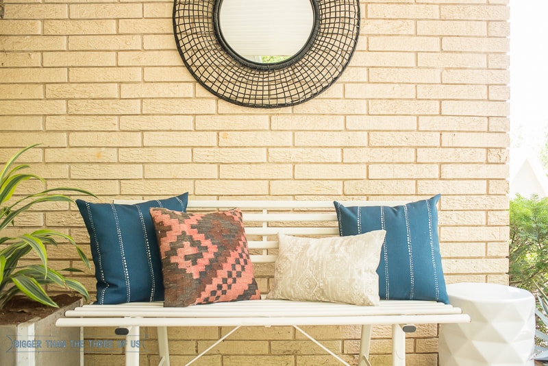 Budget Friendly Front Porch Makeover with lots of layers!