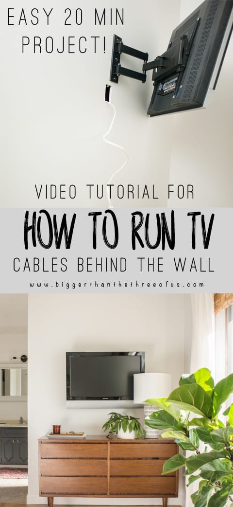 Hiding tv power cable in a wall that is drywall and cement block