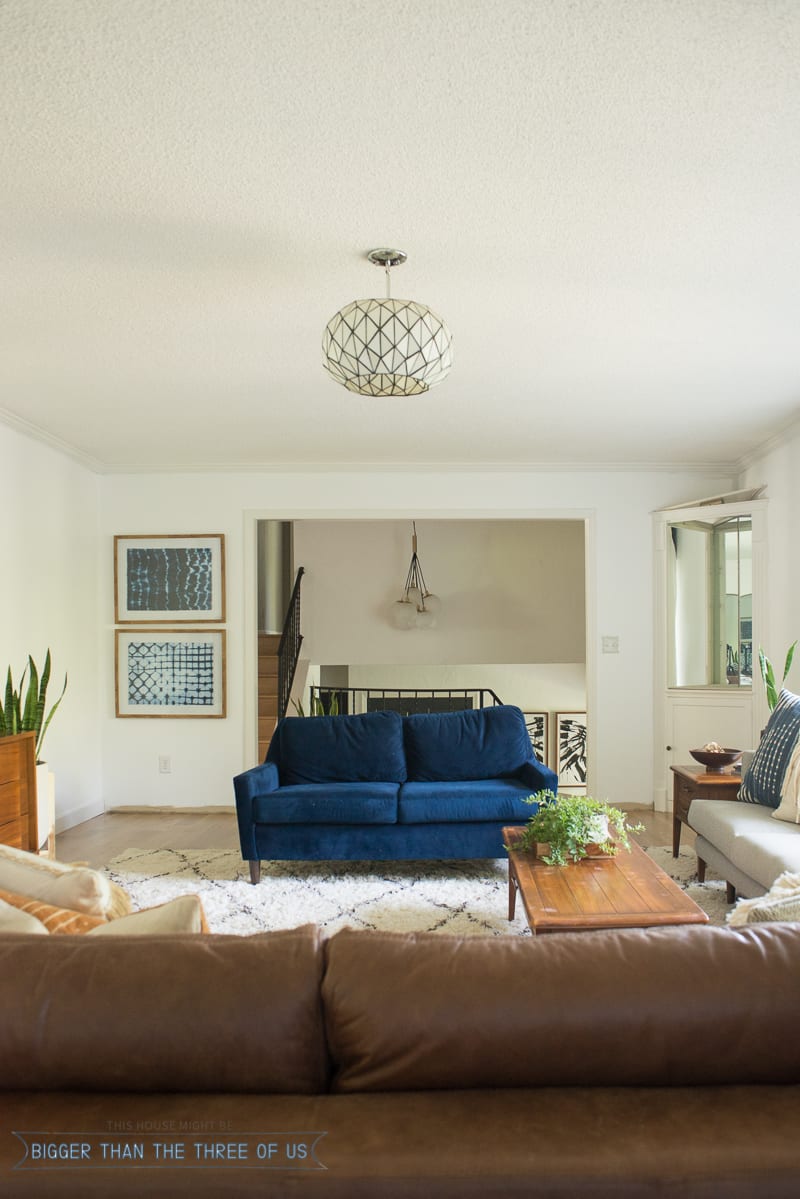 Modern Boho Living Room with Freshly Painted White Walls