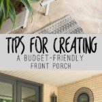 Click to see this modern, front porch and get tips for creating your own budget-friendly front porch!