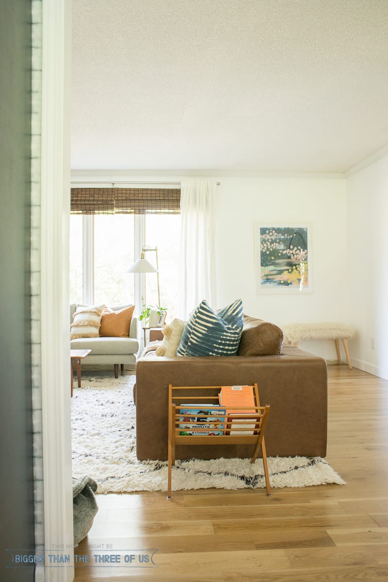 Modern Boho Living Room with Freshly Painted White Walls